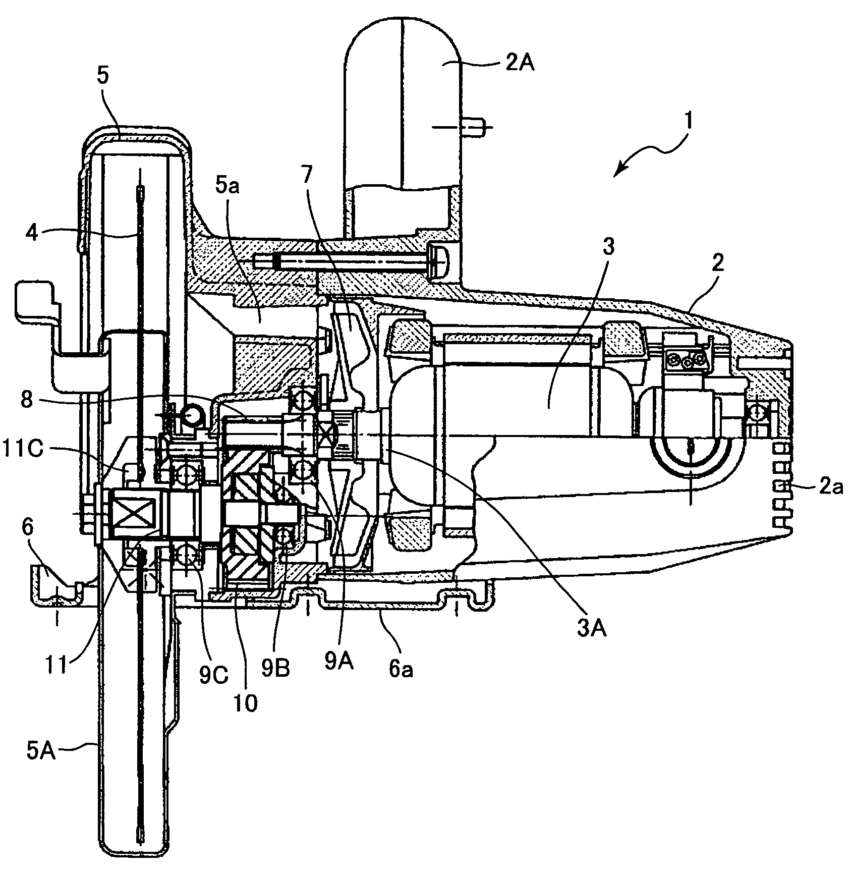 Power tool and gear unit assembled therein