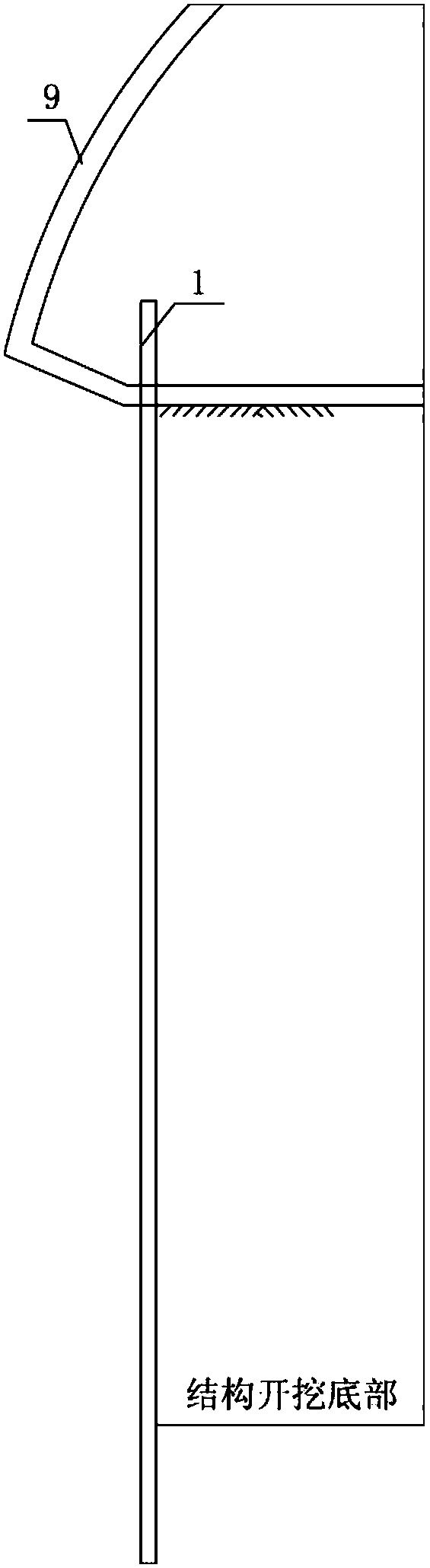 The initial support structure and construction method of the high side wall anchored and pulled in the underground structure of the underground structure in the rock formation