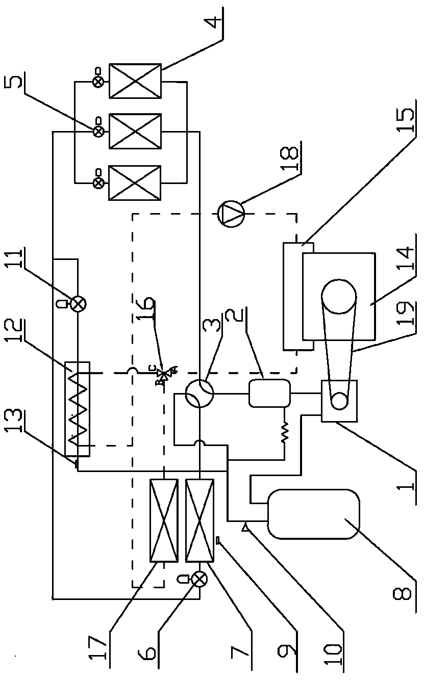 Low-temperature type fuel gas heat pump air-conditioning system and control method thereof