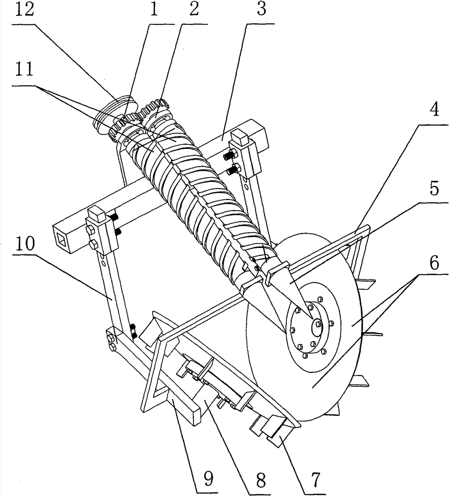 Round disc type plant straw uprooting device