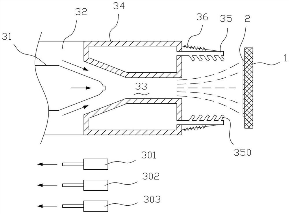 A spraying device and spraying method of PTC heating material for toilet seat