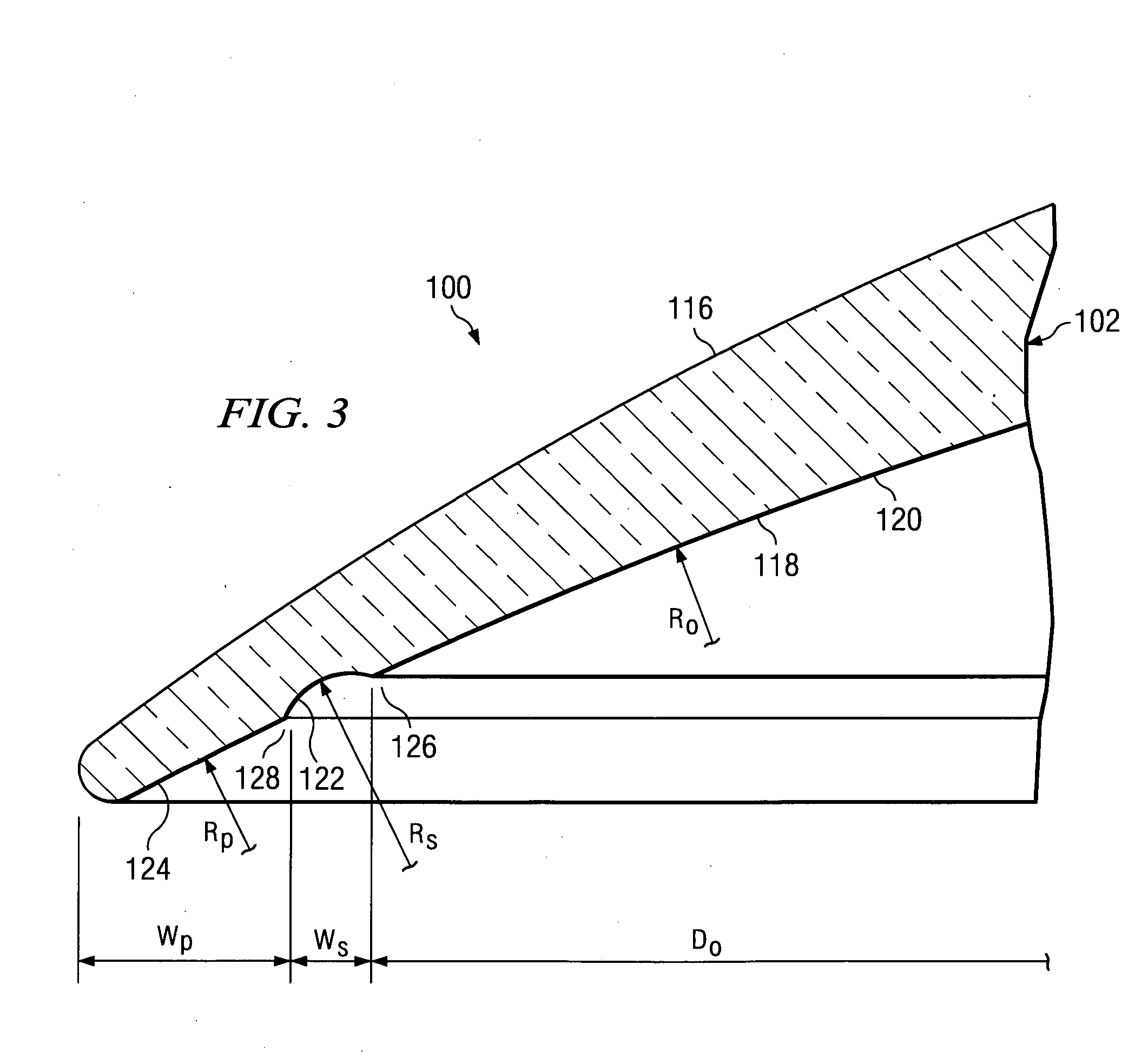 Rigid gas permeable contact lens with 3-part curvature