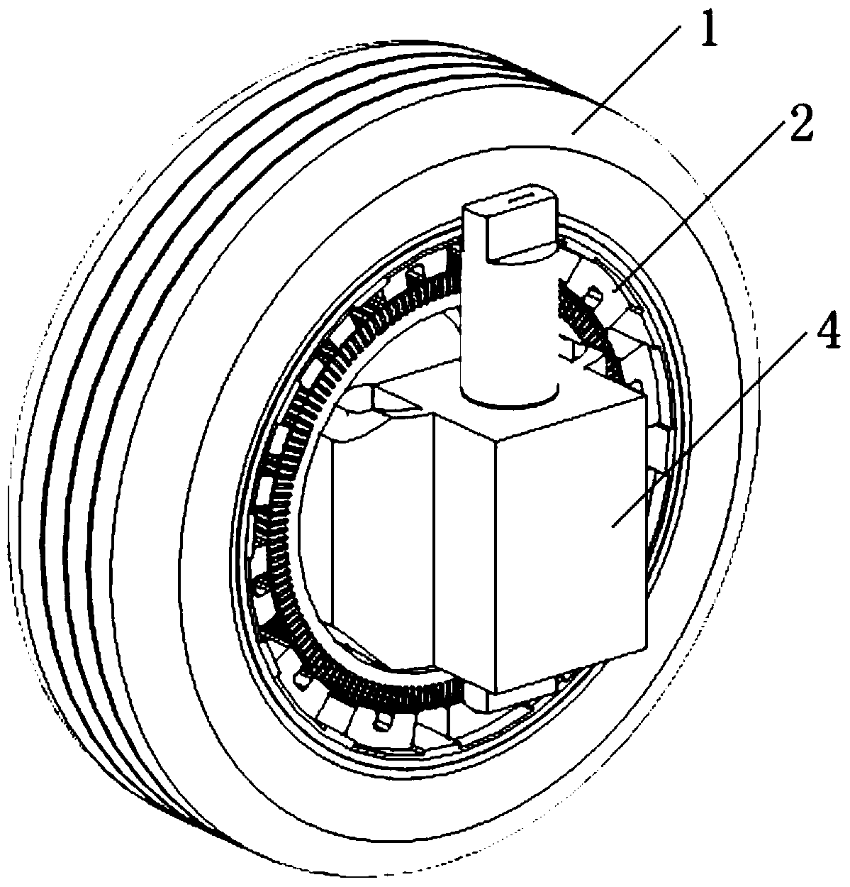 A direct drive wheel device based on a reluctance switch motor and its implementation method