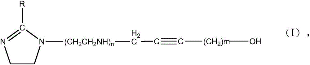 Alkynol-based imidazoline compound, corrosion inhibitor for carbon dioxide oil displacement, and preparations of alkynol-based imidazoline compound and corrosion inhibitor