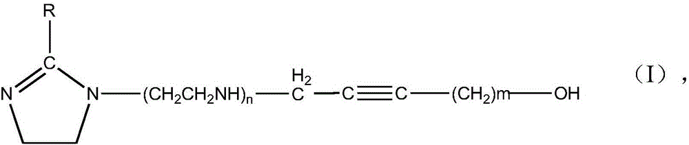 Alkynol-based imidazoline compound, corrosion inhibitor for carbon dioxide oil displacement, and preparations of alkynol-based imidazoline compound and corrosion inhibitor