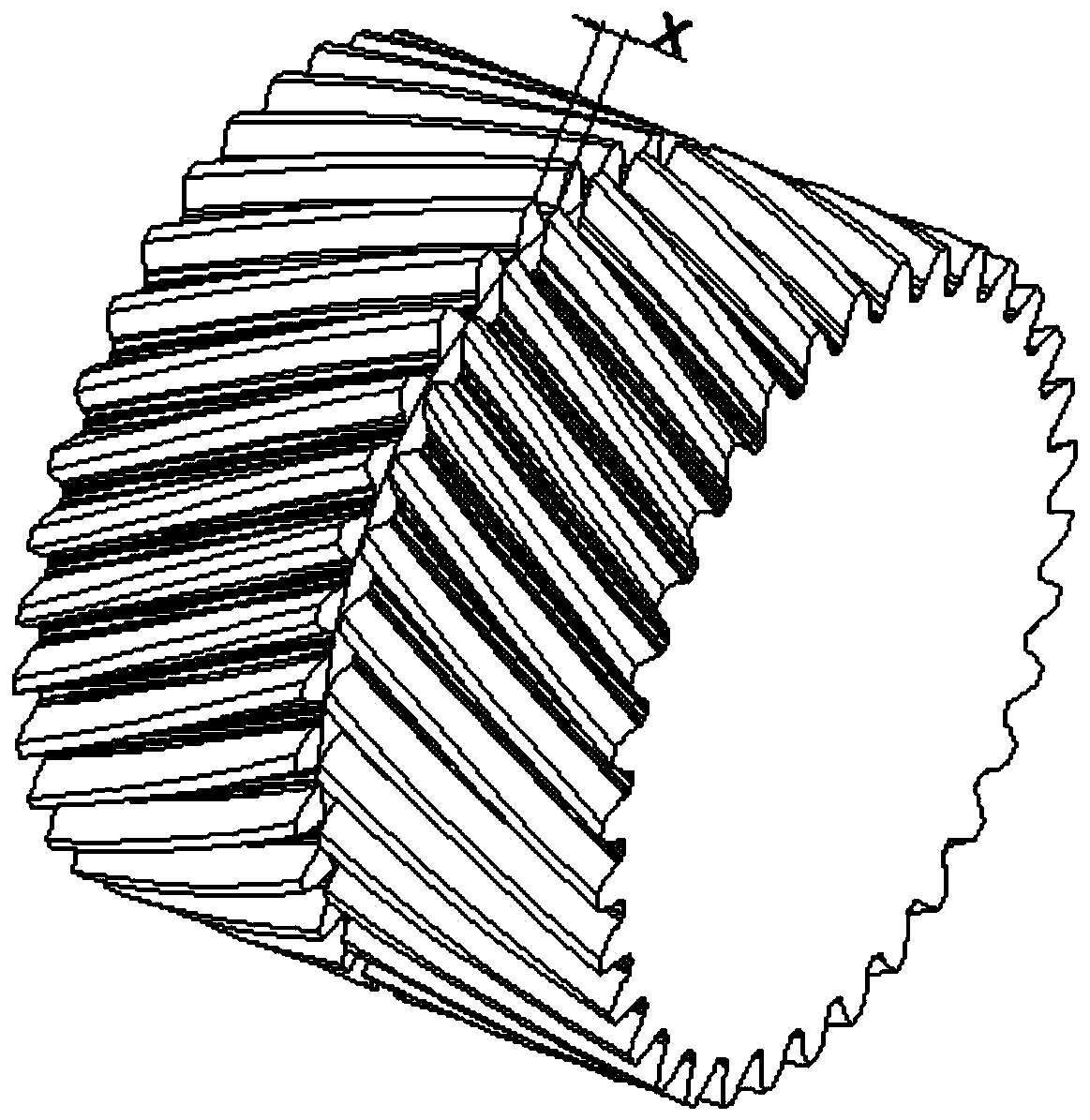 A processing method for ultra-narrow hollow sipe double-helical gears suitable for high-speed and heavy-duty machinery