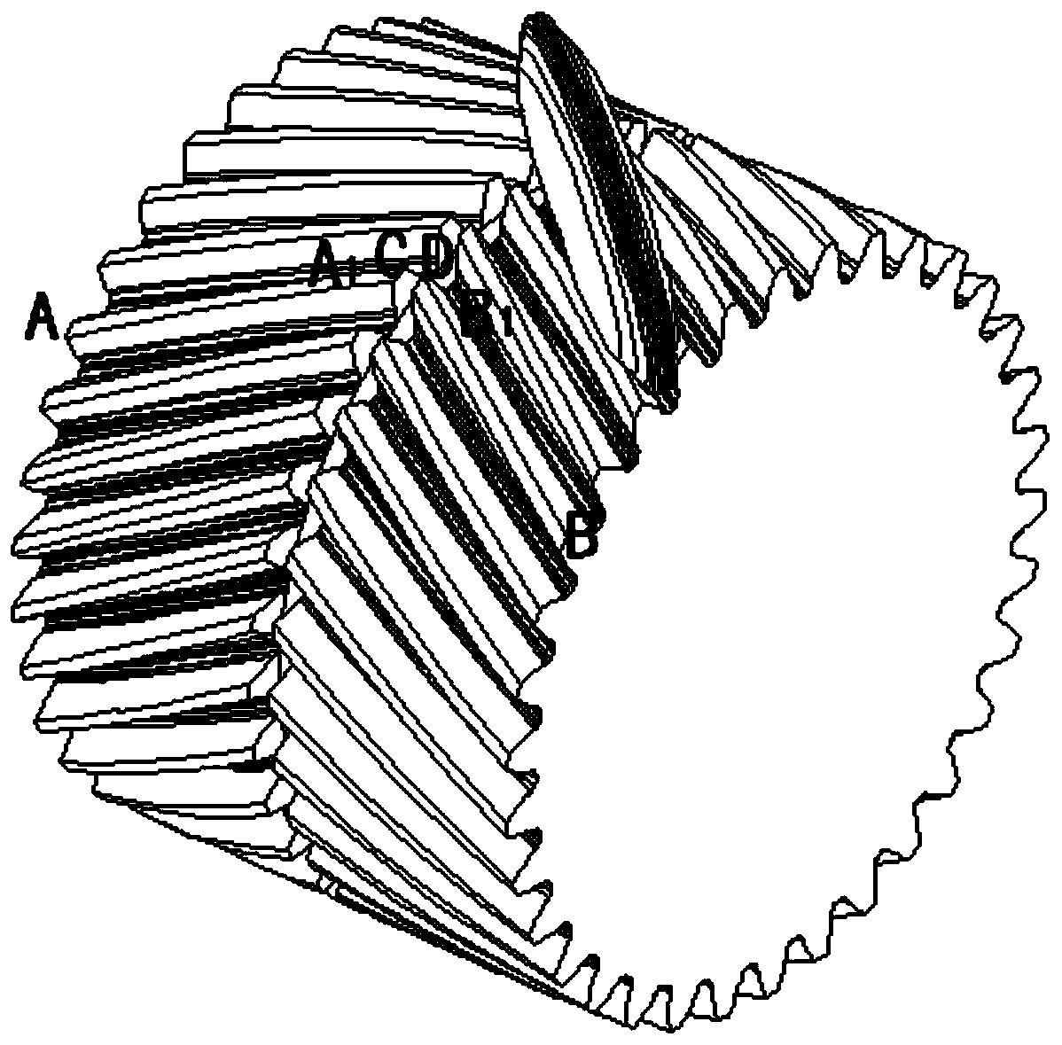 A processing method for ultra-narrow hollow sipe double-helical gears suitable for high-speed and heavy-duty machinery