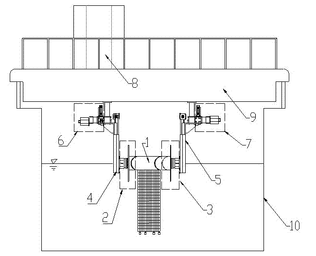 Bidirectional forced vibration experimental apparatus for FISHFRAM buoy segment model under action of inclined uniform flow