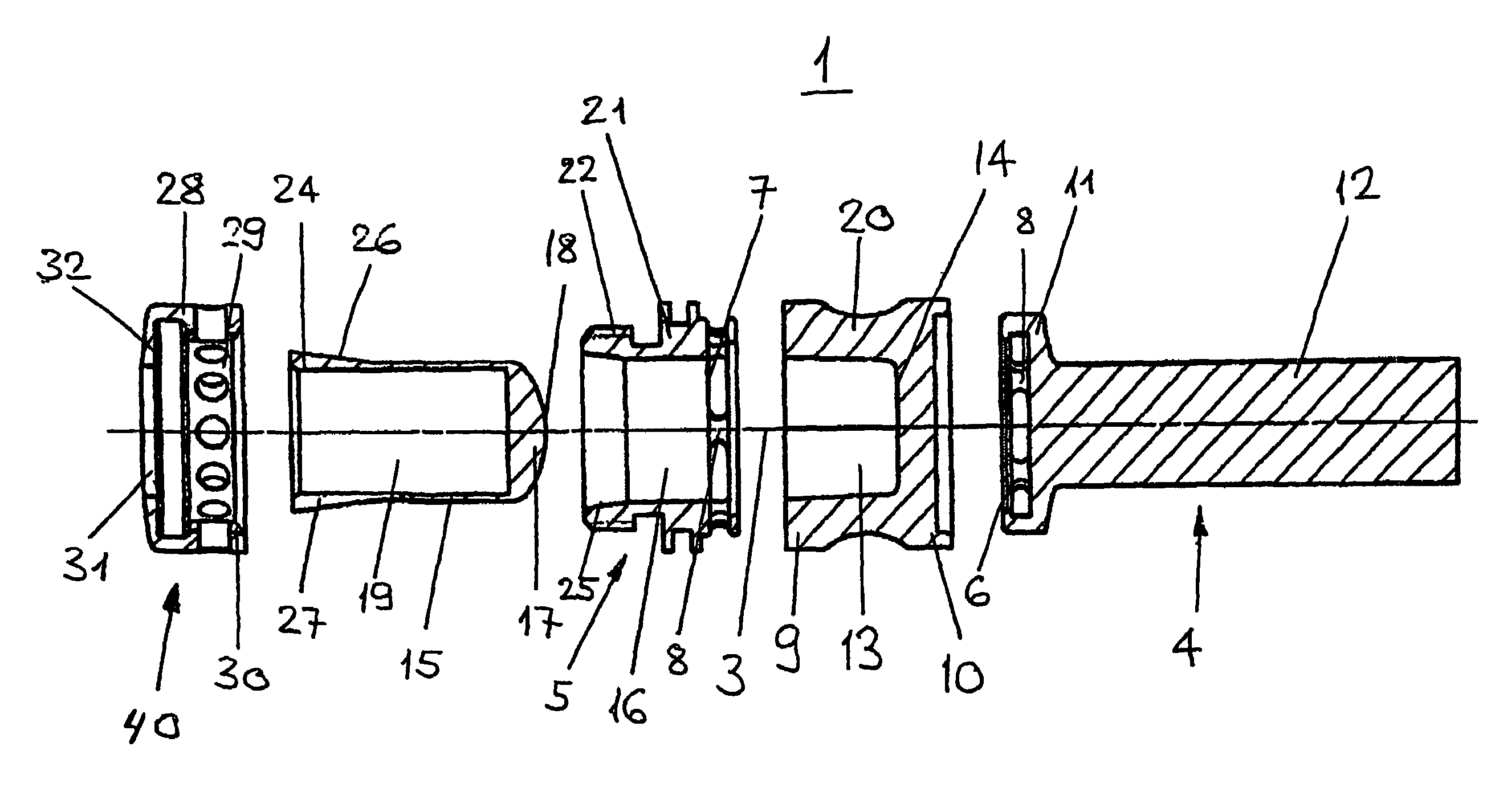 Dynamic damping element for two bones