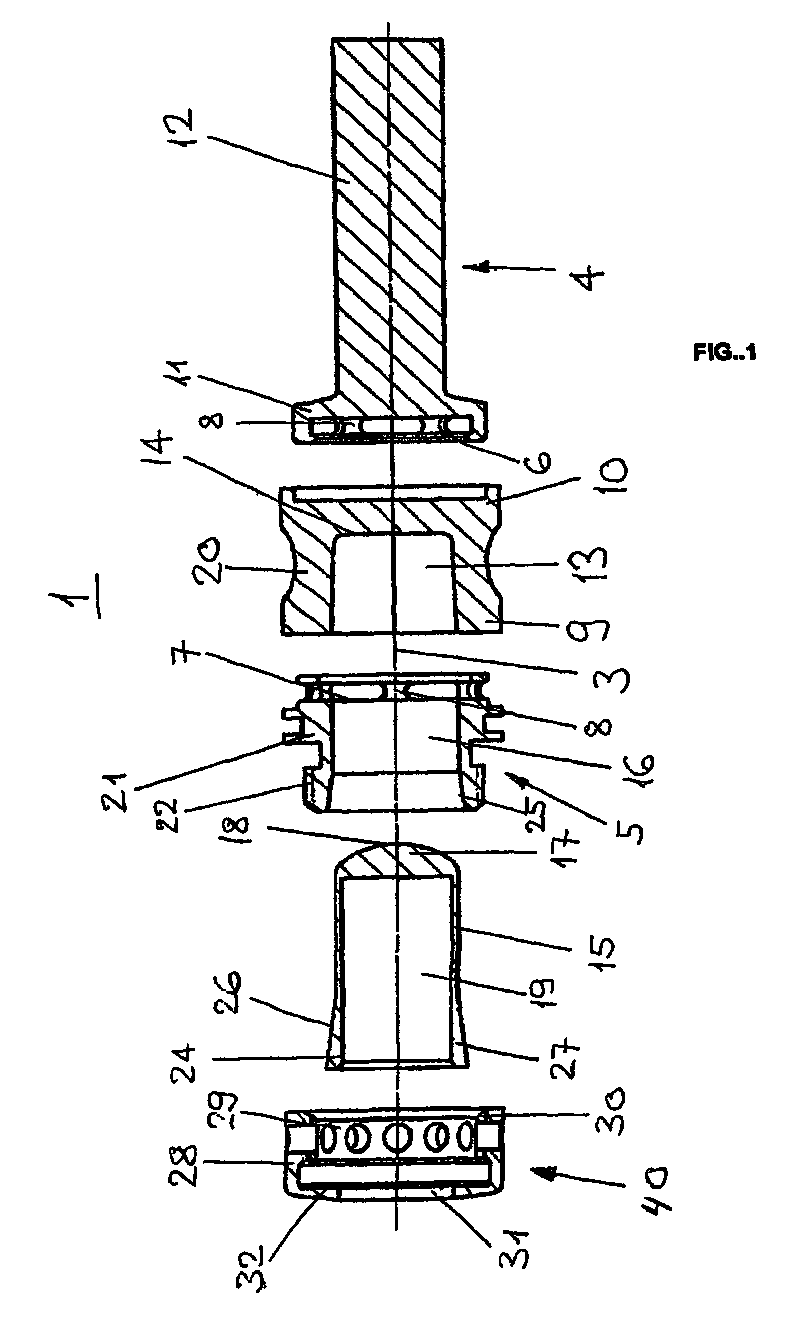 Dynamic damping element for two bones