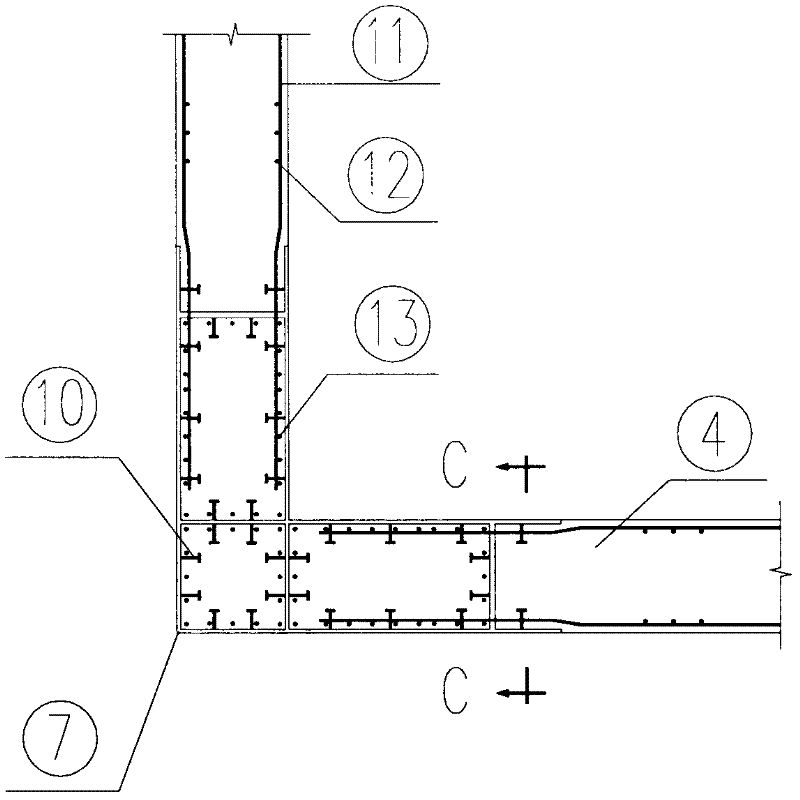 Boom truss component and core tube connection node