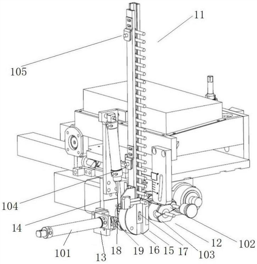 An automatic feeding device for a hinge installation mechanism