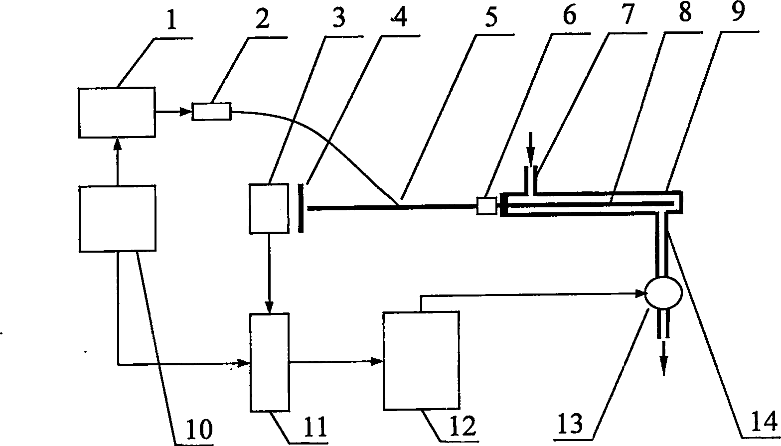 Biosensor of full fiber optic evanescent wave