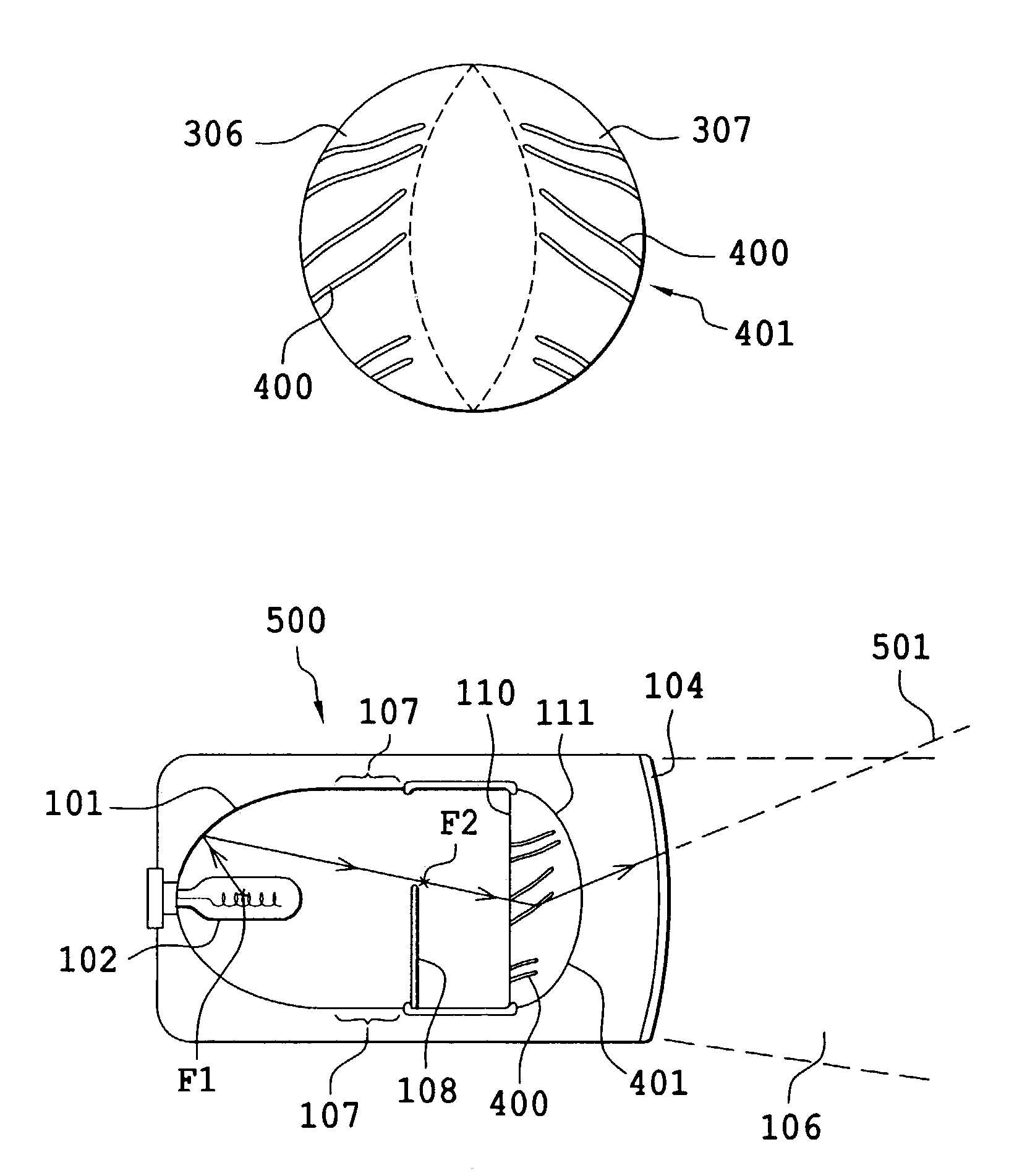 Light device for automobile overhead lights