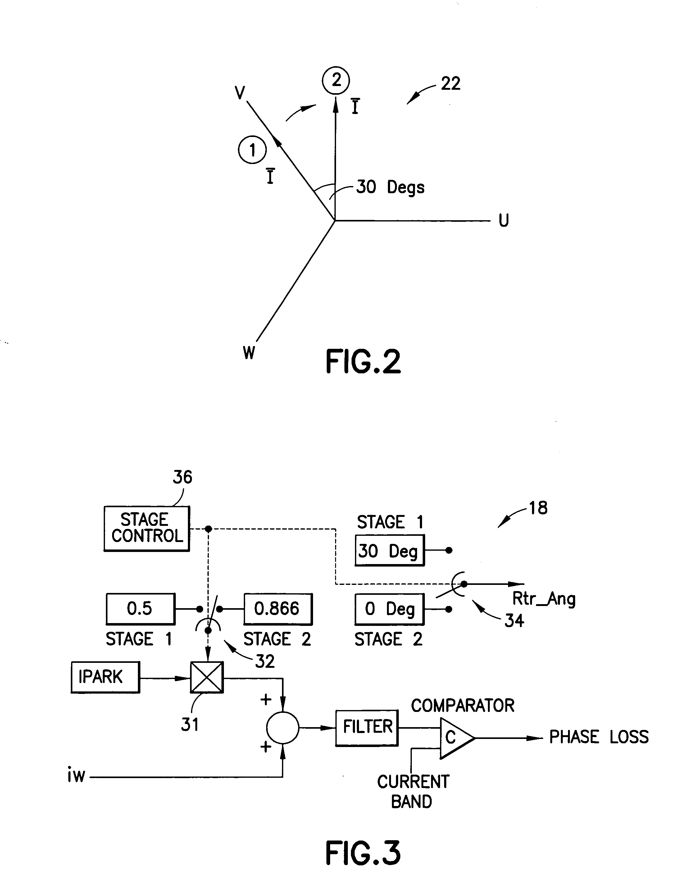 Phase-loss detection for rotating field machine