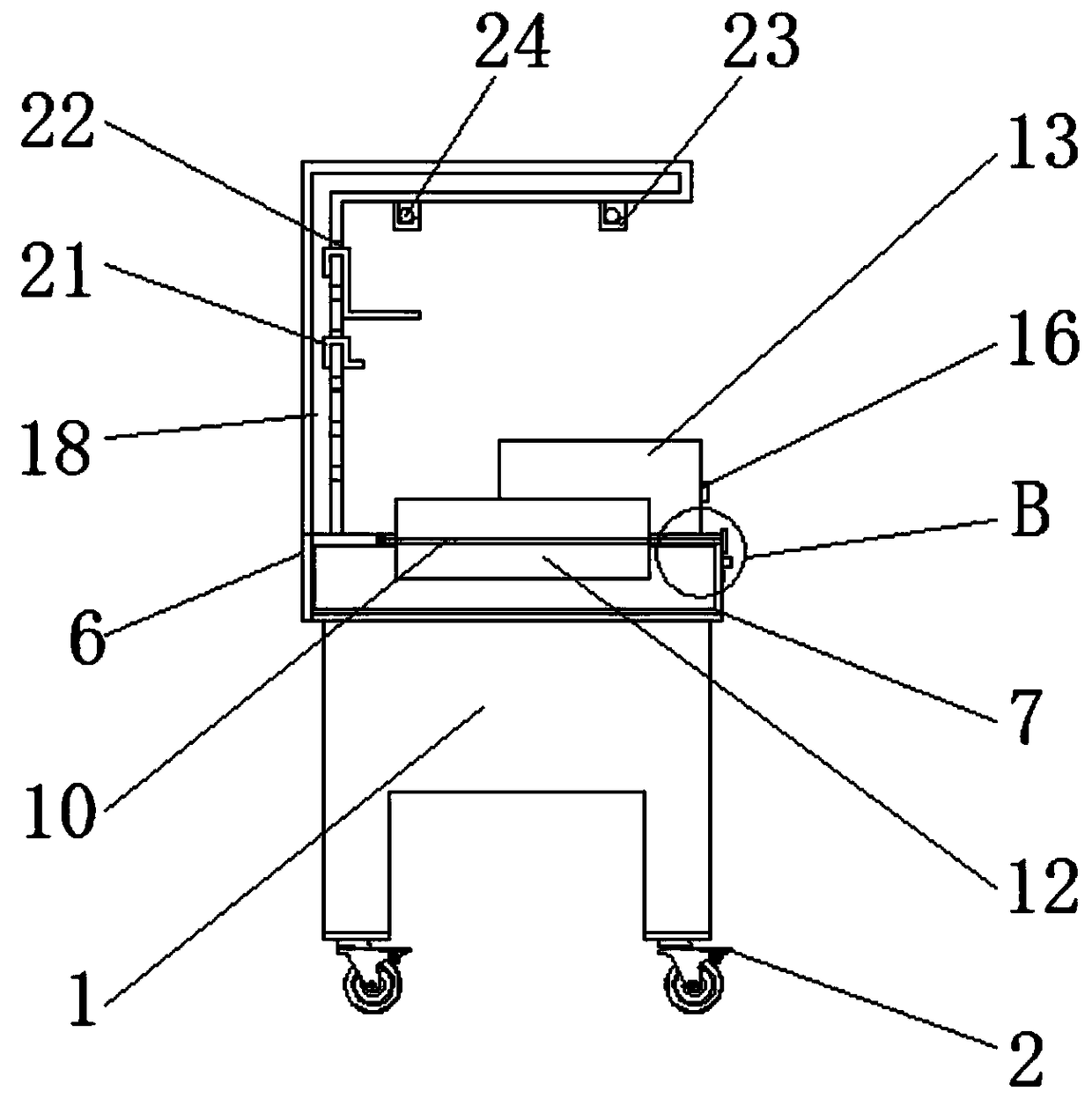 Hardware electromechanical drilling workbench convenient for collecting chippings