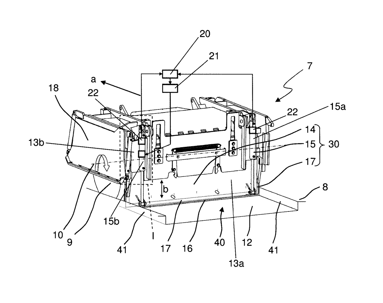 Ground milling machine and method for adjusting the stripping plate of a ground milling machine