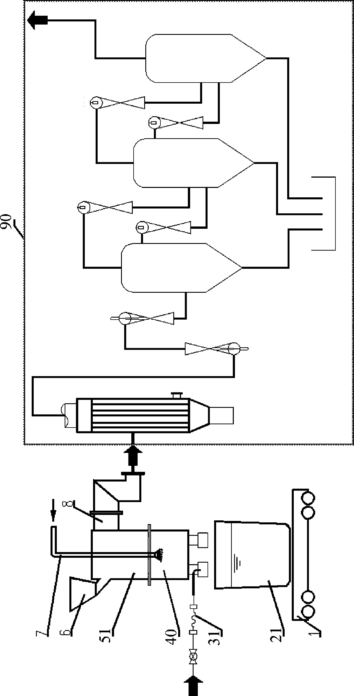 Hood-shaped circulation vacuum degassing device and method of use thereof