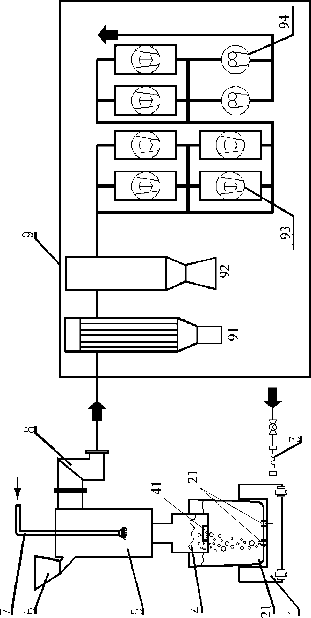 Hood-shaped circulation vacuum degassing device and method of use thereof