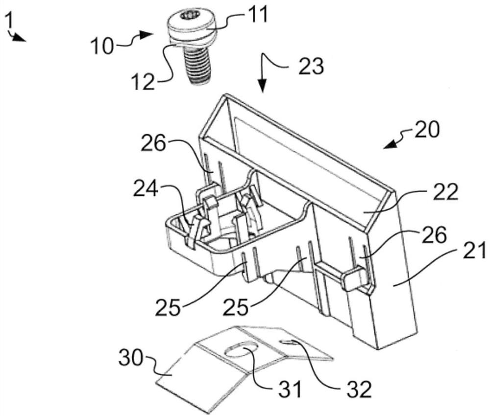 Holder for thermally contacting an electronic component and a cooling body