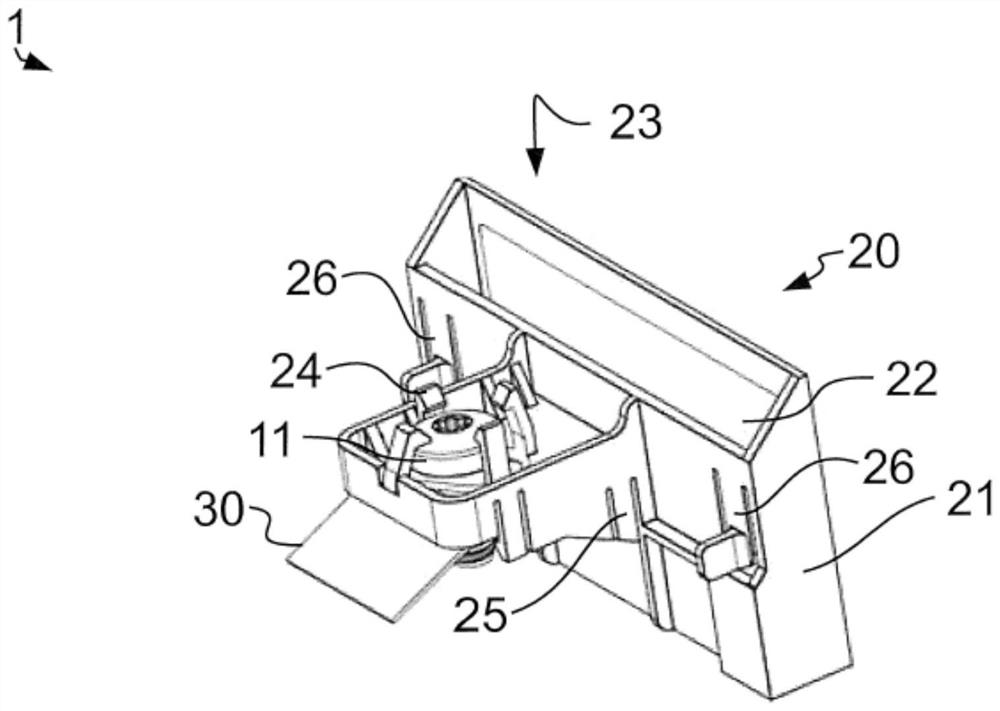 Holder for thermally contacting an electronic component and a cooling body