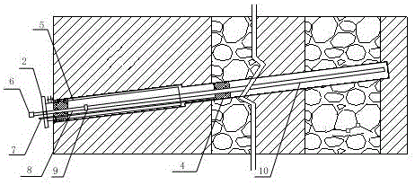 Coal mine residual mining zone falling waste roadway grouting reinforcing technology and method