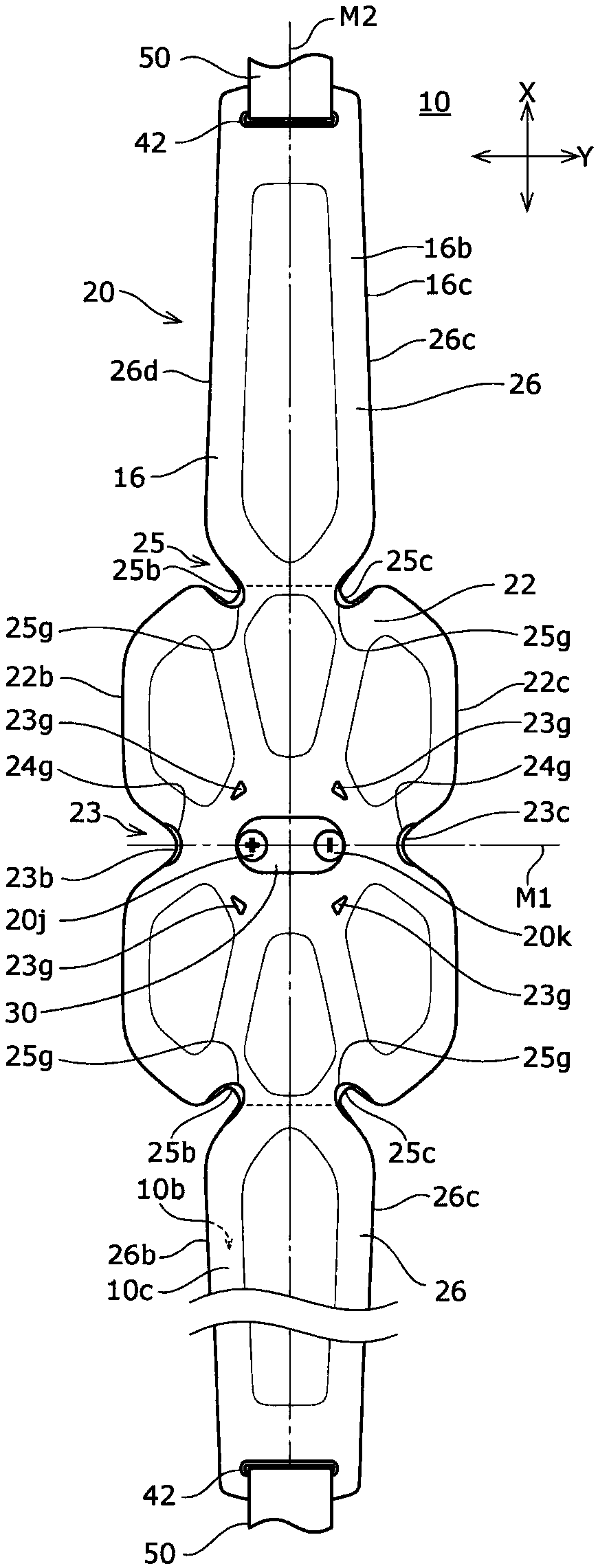 Muscle electrostimulation device