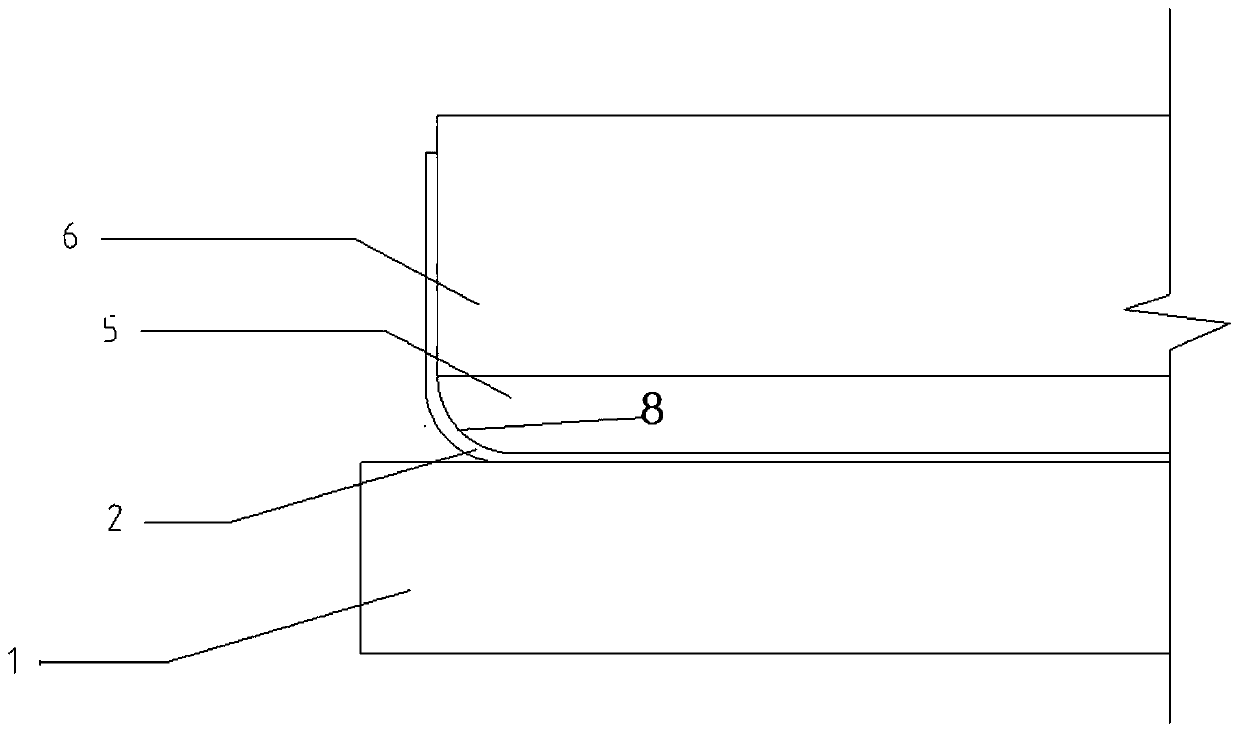 Auxiliary device for laying waterproof roll material for foundation slab and application method thereof