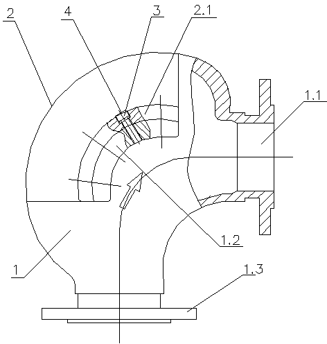 Backflow-type detachable wear-resisting elbow