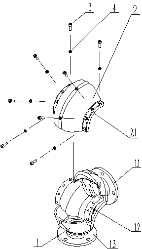 Backflow-type detachable wear-resisting elbow