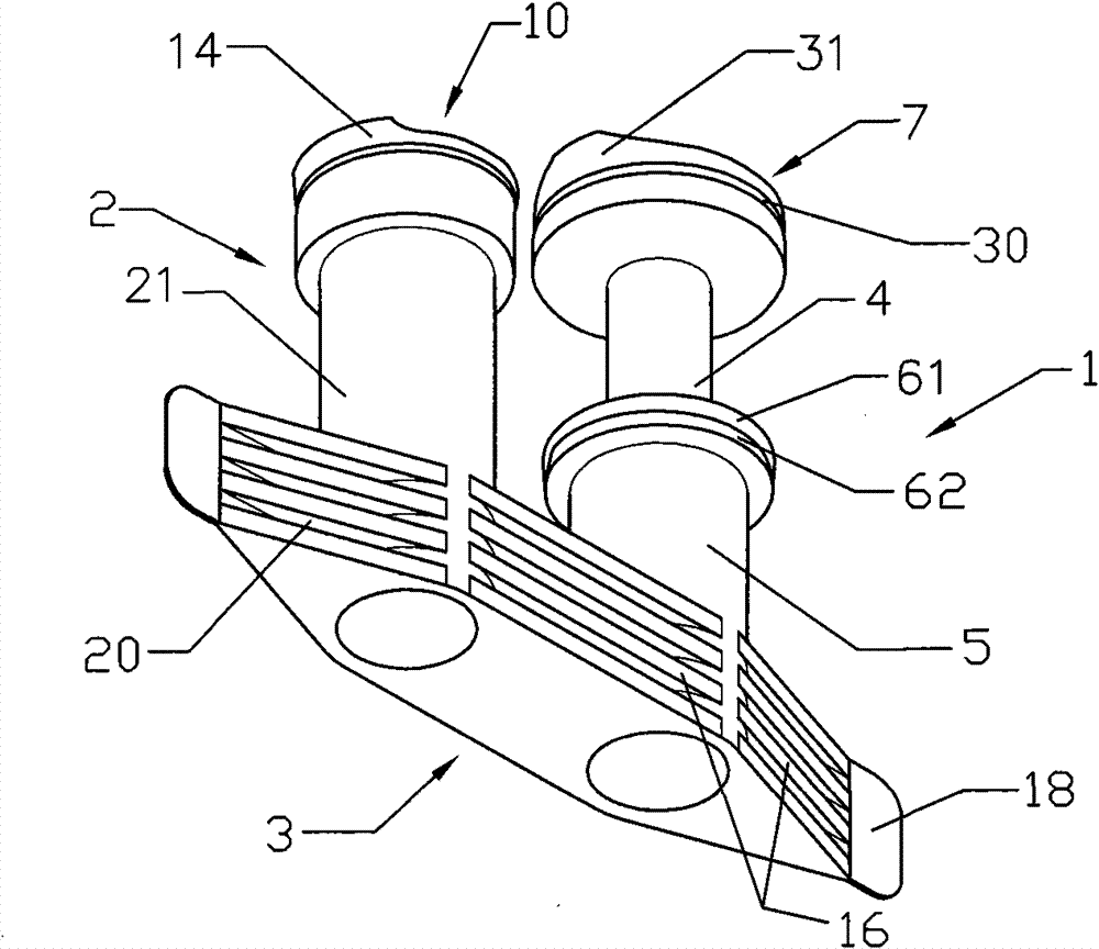 Infusion bag part with fusiform seat, top pull filling infusion tube and gasket ring dosing tube