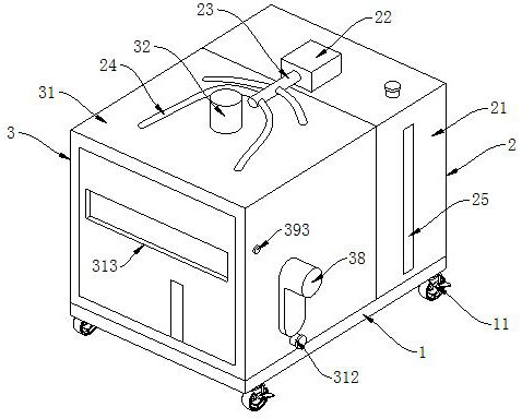 Raw material cleaning device for blueberry jam processing