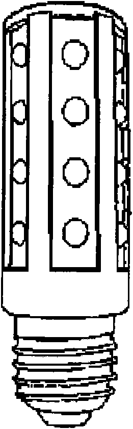 Space omnidirectional light-emitting diode (LED)