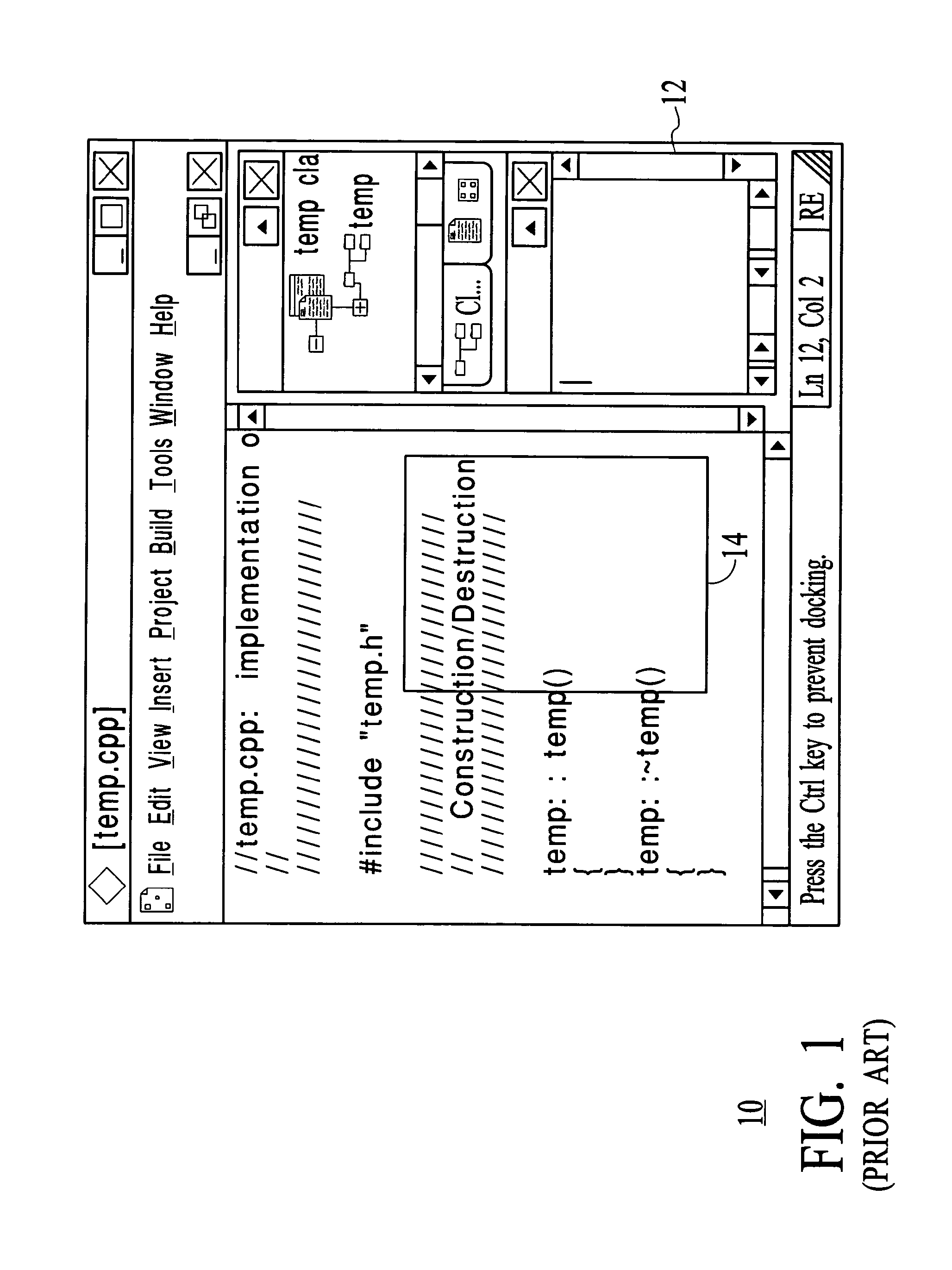 Method and system for providing feedback for docking a content pane in a host window