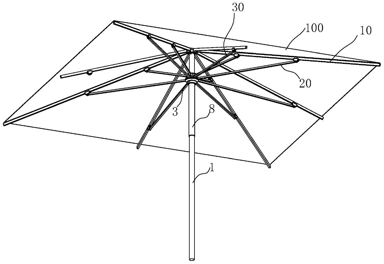 Manual push sunshade