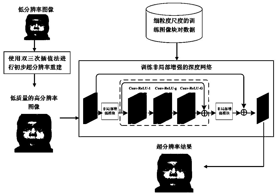 Fine-grained scale image super-resolution method based on non-local enhancement network