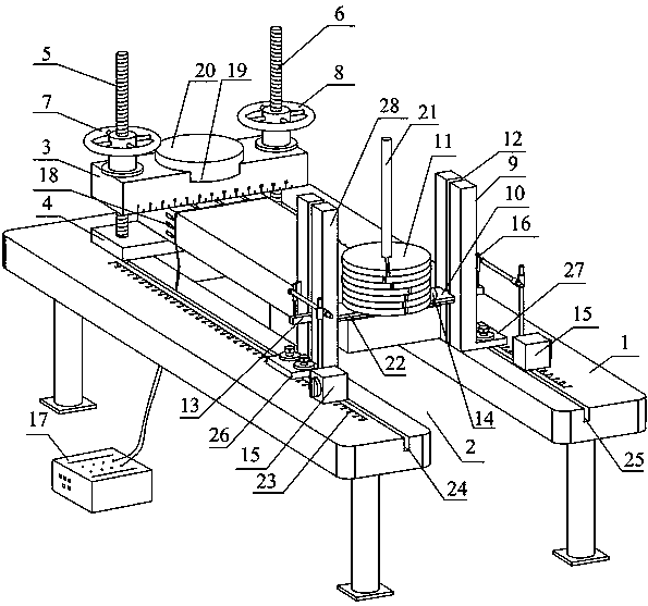 A cantilever bending test device for rock slab samples