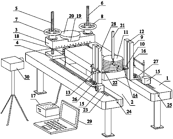 A cantilever bending test device for rock slab samples