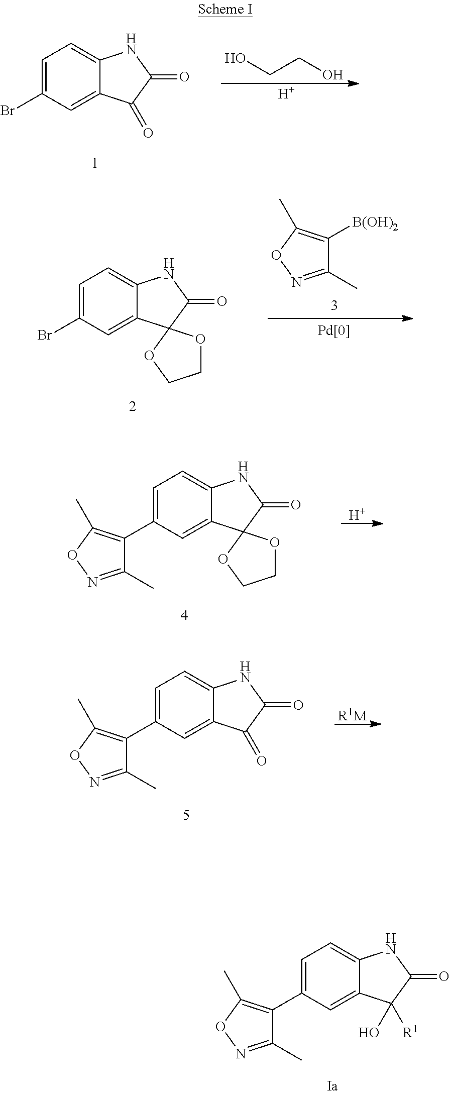 Substituted 5-(3,5-dimethylisoxazol-4-yl)indoline-2-ones