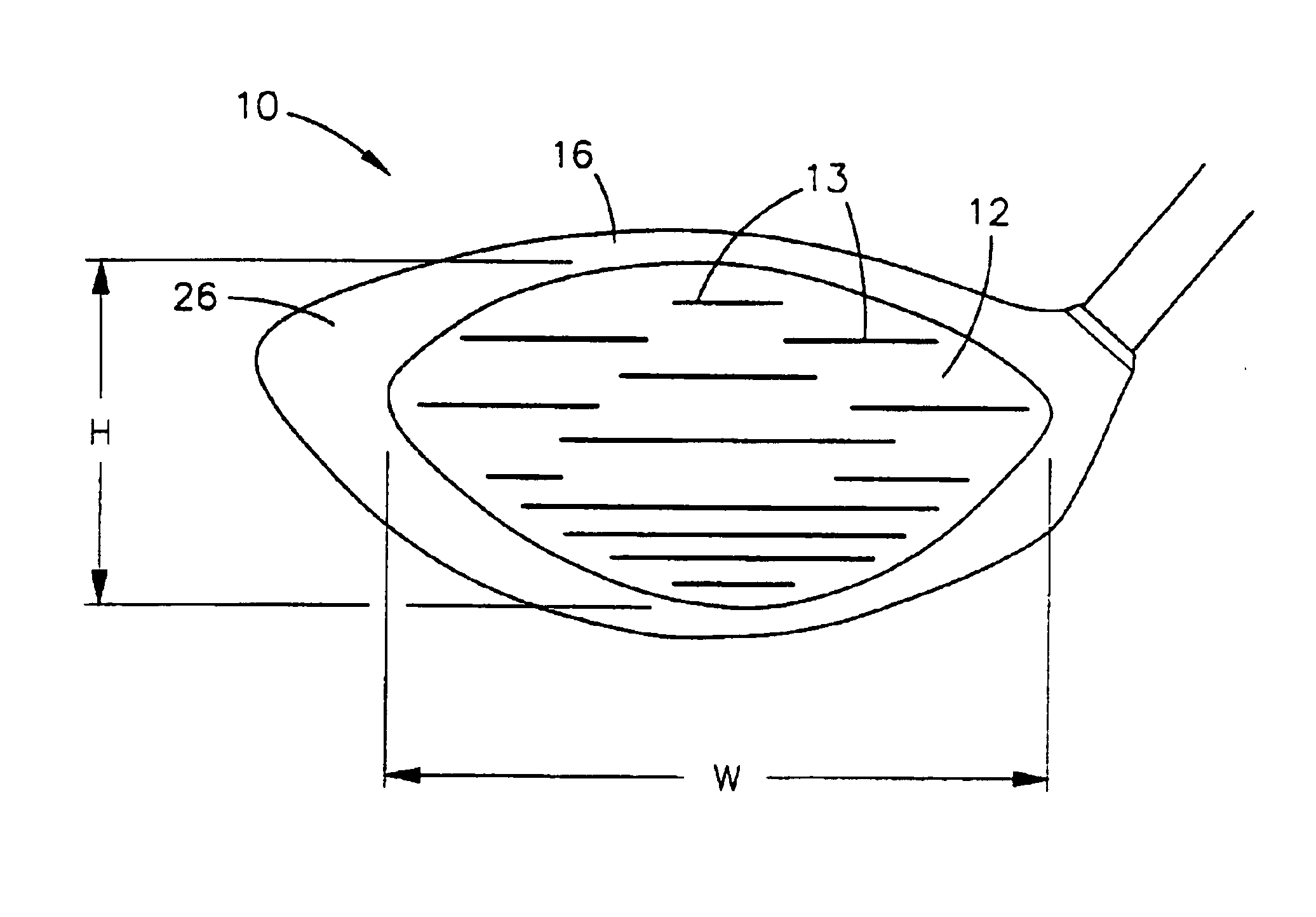 Golf club head having a striking face with improved impact efficiency