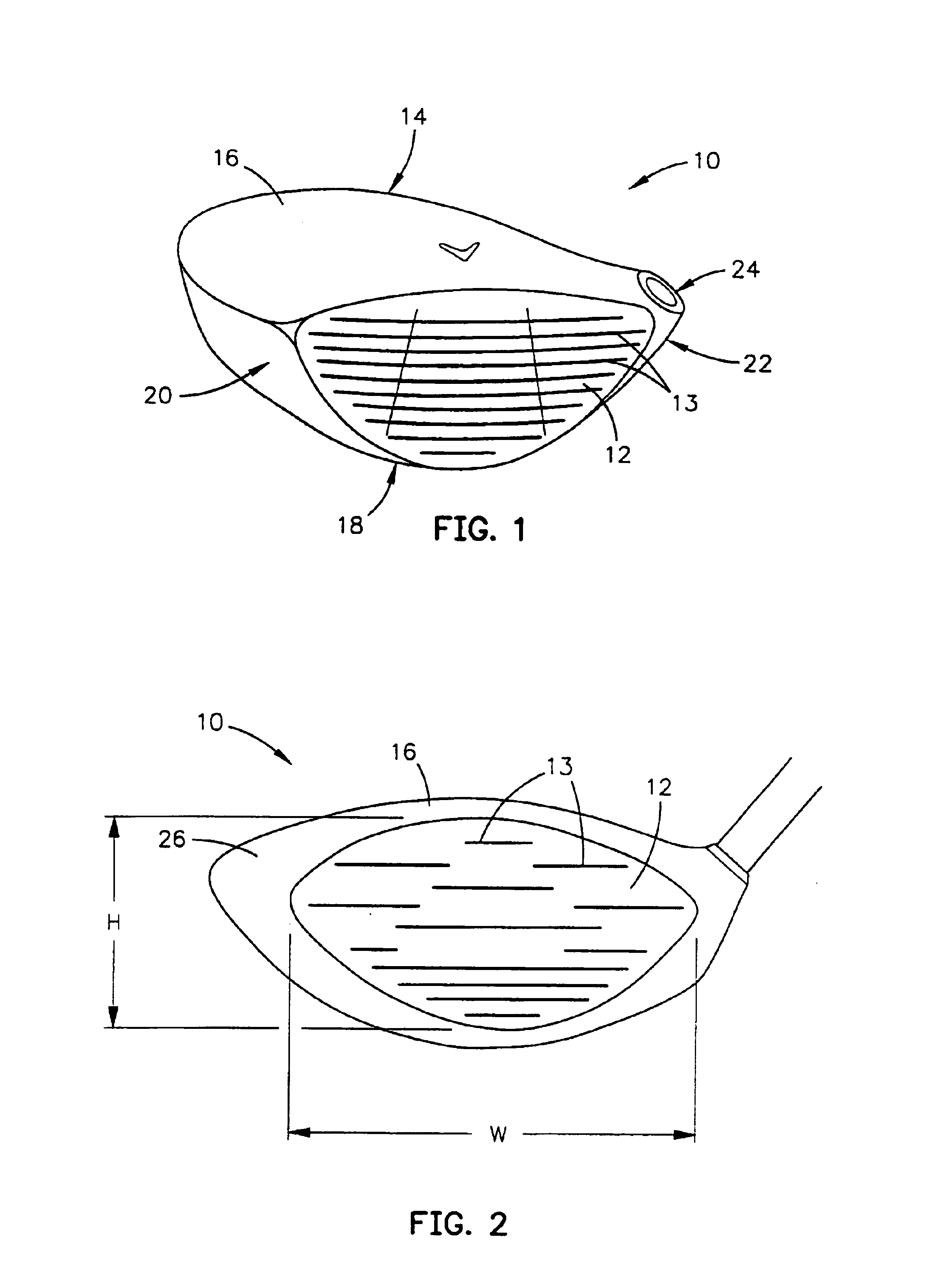 Golf club head having a striking face with improved impact efficiency