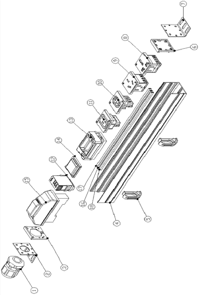 Through-bus card-connected ultra-large load capacity ring wiring with high reliability pdu