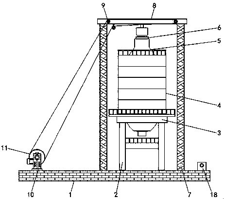 Automatic warning device for lime kiln head sheave