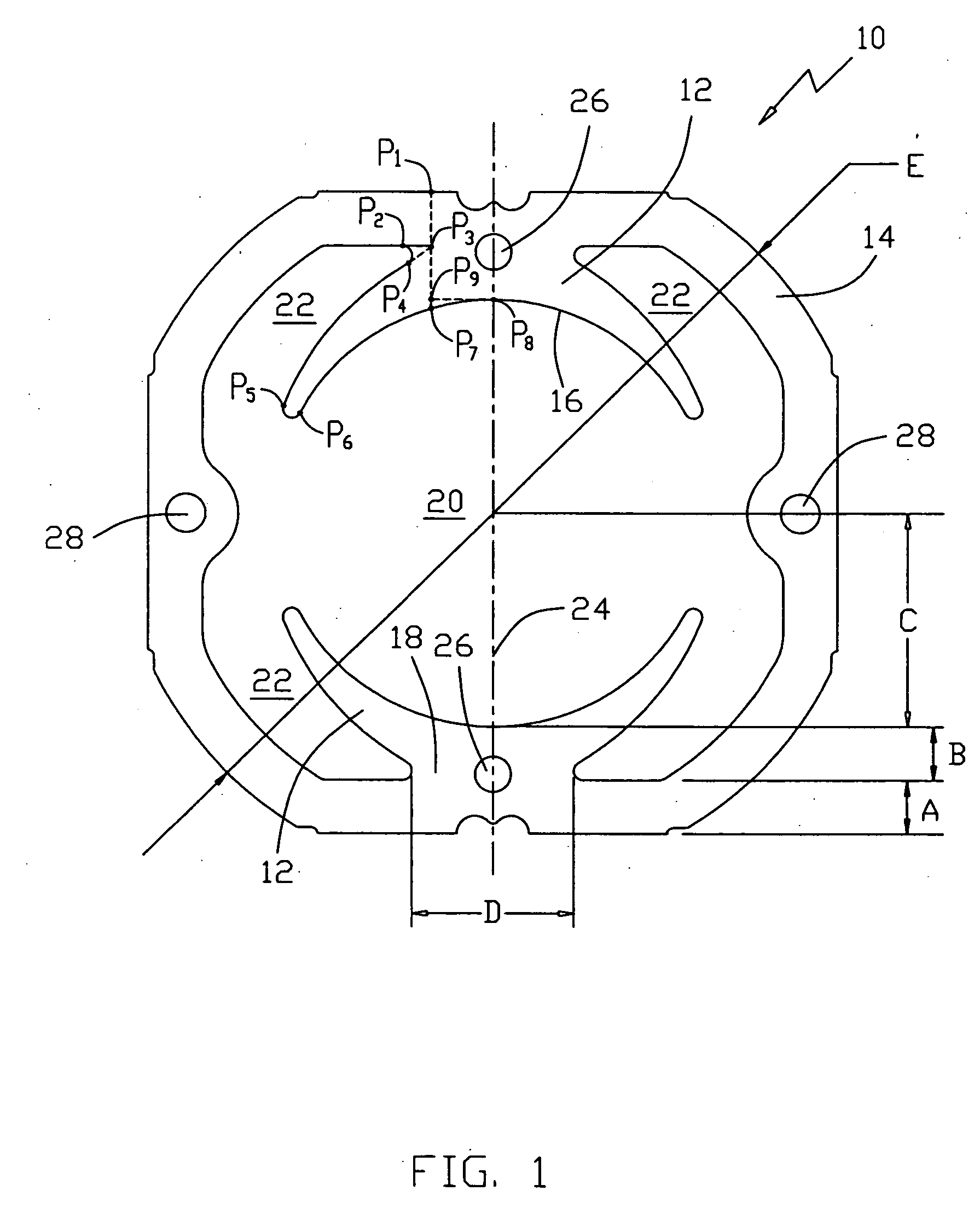 Universal motor and lamination for stator thereof