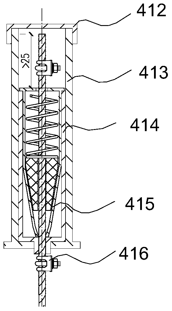 Single-pipe tower with crawling ladder safety rope device