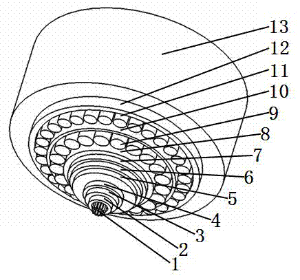 Photoelectric composite cable laid in seabed, and manufacture method thereof