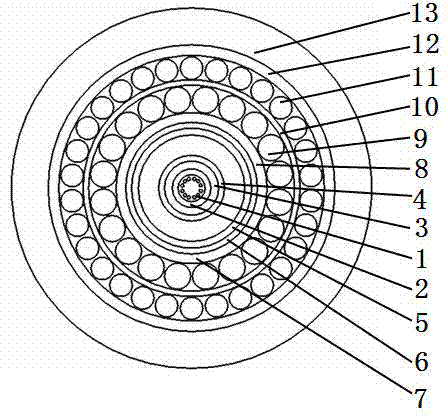 Photoelectric composite cable laid in seabed, and manufacture method thereof