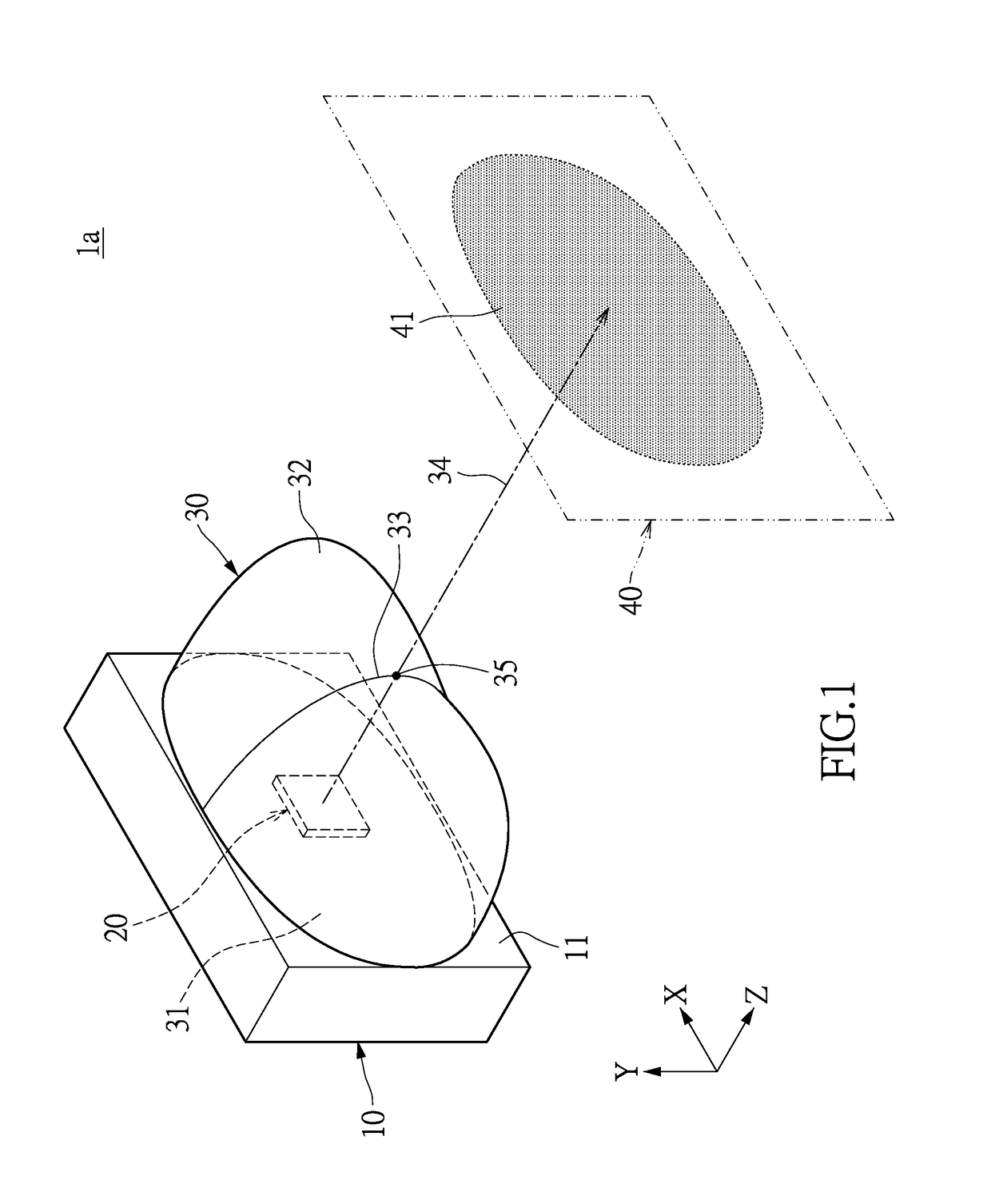 Illumination moudle for creating lateral rectangular illumination window