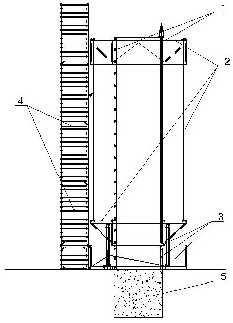 Climbing formwork device for three-leaf pin hinge bridge garden column pier