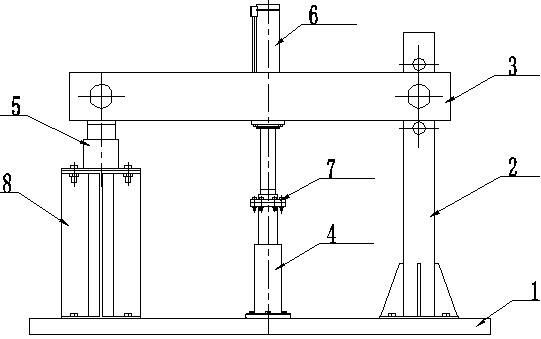 Simulation condition tester for supporting leg type hydraulic cylinder